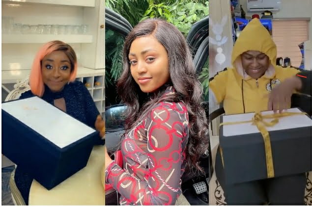 Check Out The Expensive Gifts Regina Daniels Gave To Ini Edo & Uche Jombo