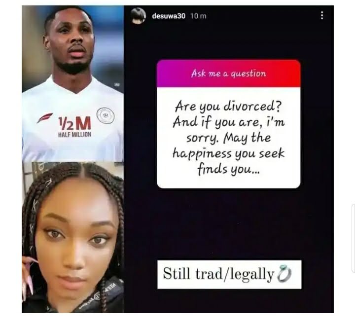 Sonia, Jude Ighalo's estranged wife, discusses the state of her marriage.
