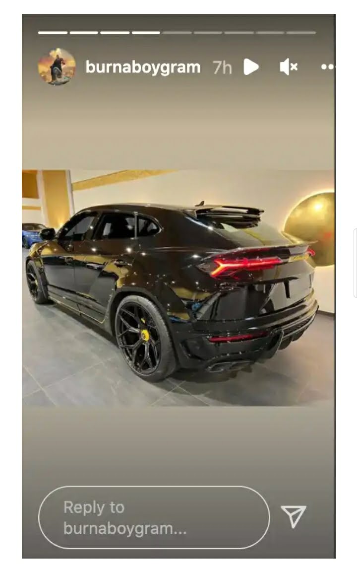 Burna Boy buys a Lamborghini 2022 Edition car for over N250 million (Photos)
